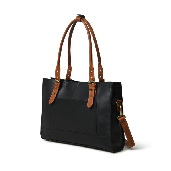 Women’s Genuine Leather Laptop Tote Bag – Stylish Shoulder Handbag with Detachable Strap for Office, Work & Travel - Image 2
