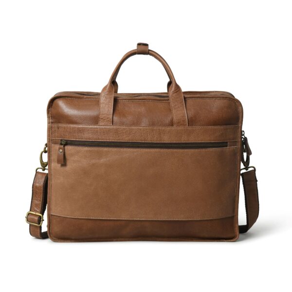 Premium Genuine Leather Laptop Bag for Men & Women – Slim Briefcase with Shoulder Strap, Office & Business - Image 2