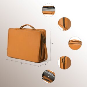 Brown Leather Laptop Bag for Men & Women – Stylish, Durable & Professional Office Briefcase with Shoulder Strap