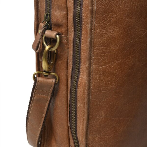 Premium Genuine Leather Laptop Bag for Men & Women – Slim Briefcase with Shoulder Strap, Office & Business - Image 4