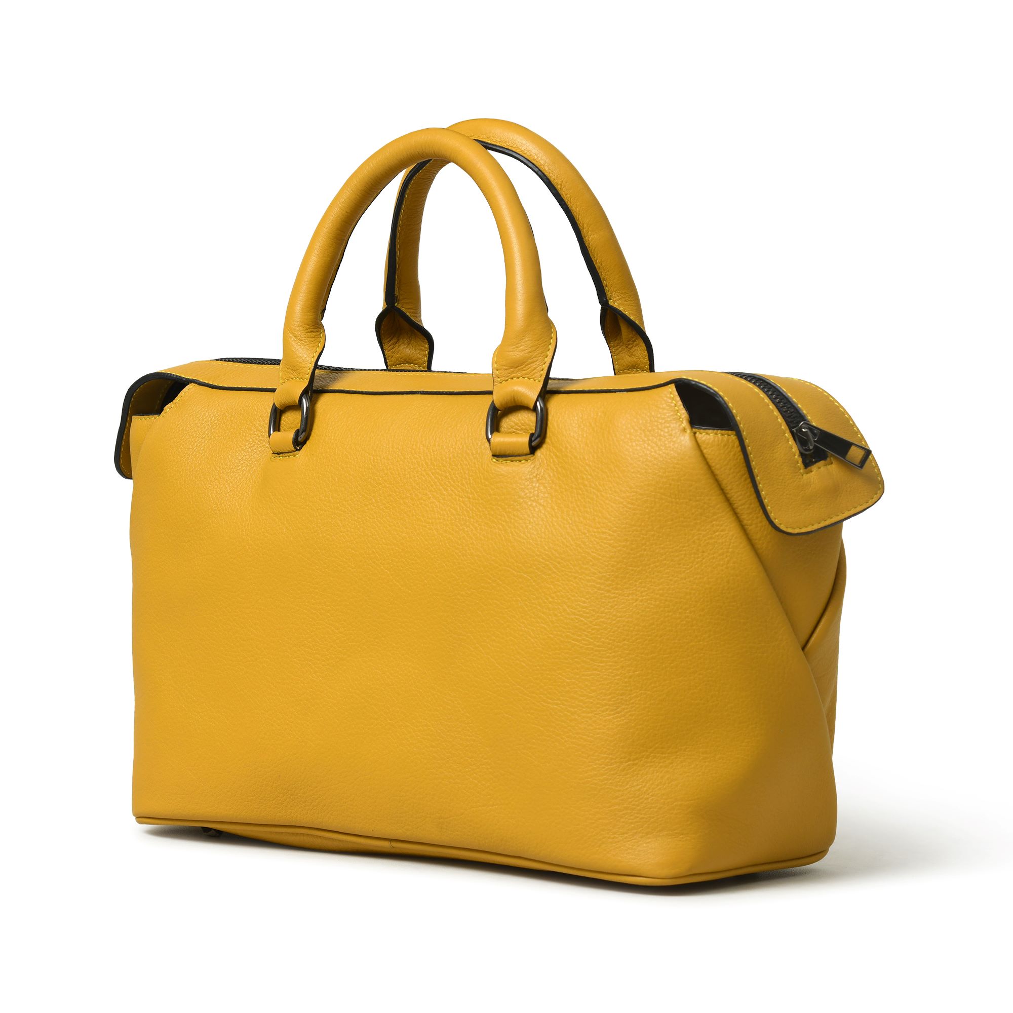 Mustard Yellow Leather Tote Handbag for Women – Elegant, Spacious & Durable Everyday Shoulder Bag