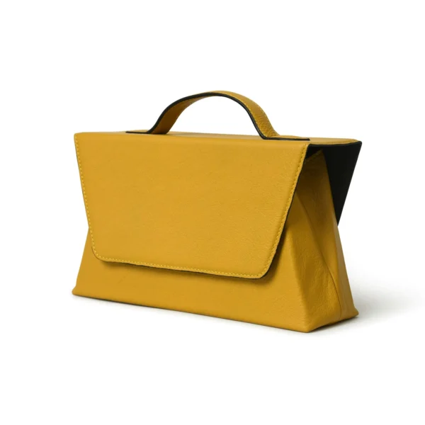Elegant Mustard Yellow Leather Handbag – Chic & Versatile - Image 3