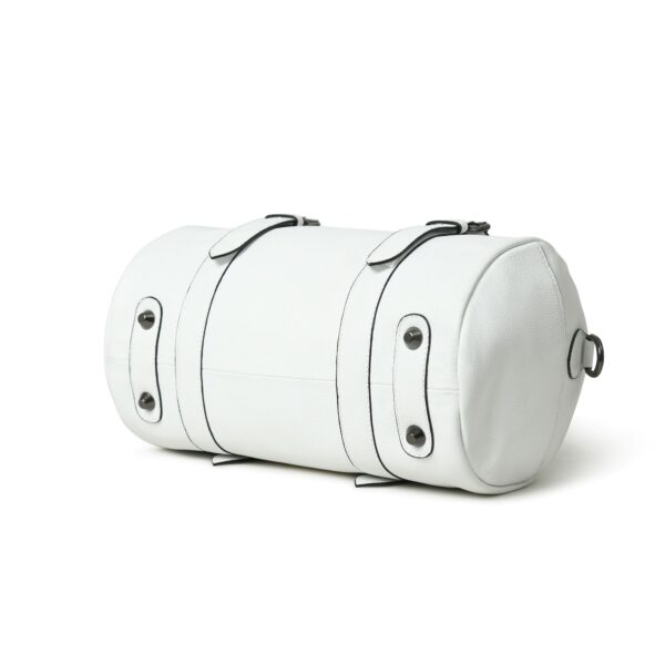 Stylish White Leather Duffle Handbag – Spacious & Trendy - Image 5